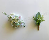 Corsage & Buttonhole - Small Roses with Orchids - CB0027 - $56/set | ARTISTIC GREENERY