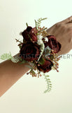 Corsage & Buttonhole - Burgundy Roses with Berries & Ferns - CB0034 (Kelsi) - $53/set | ARTISTIC GREENERY