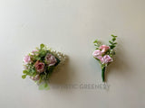 Corsage & Buttonhole - Mini Roses with Greenery - CB0037 - $56/set