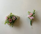 Corsage & Buttonhole - Mini Roses with Greenery - CB0037 - $56/set