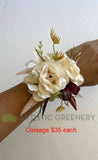 Corsage & Buttonhole - Cream Roses - CB0040 - $53/set