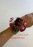 Corsage & Buttonhole - Red Ranunculus - CB0042 - $53/set