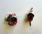 Corsage & Buttonhole - Red Ranunculus - CB0042 - $53/set