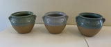 CER-T8003-101 Half Glazed Ceramic Pot/Urn- 3 Colours | ARTISTIC GREENERY