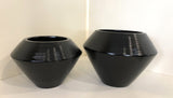 Ceramic Spinning Top Shaped Vase - Metallic / White / Black
