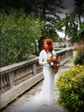 Teardrop Bouquet - Orange / Blue / Brown / Cream - Carmen H (incl Flower Girl Ring / Hoop, Floral Cake Topper etc.) | ARTISTIC GREENERY - Perth's leading silk flowers for weddings WA