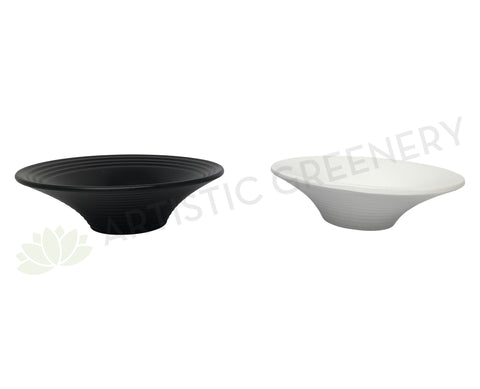 Ceramic Shallow Bowl - Black / White 25cm Diameter