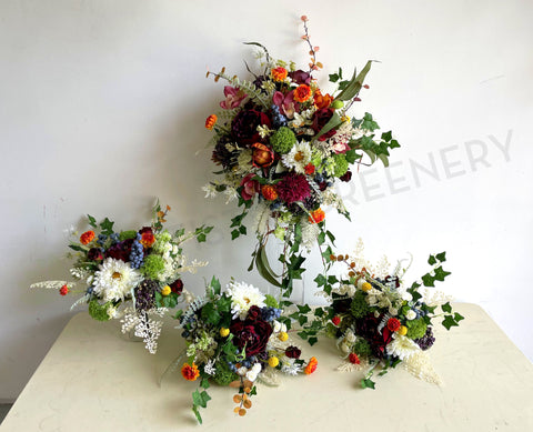 Teardrop / Cascade Bouquet - Mixed Flowers & Greenery - Charlotte A