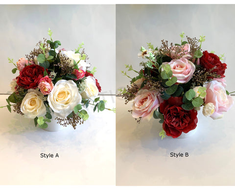 FA1087 - Rose & Peony Flower Arrangement (30cm Height) | ARTISTIC GREENERY