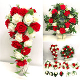 Teardrop Bouquet - Red & White - Chloe