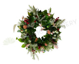 Faux Christmas Theme Floral Wreath 30cm / 40cm / 50cm (WRE006) | ARTISTIC GREENERY Perth Australia / Sympathy Gravestone flowers