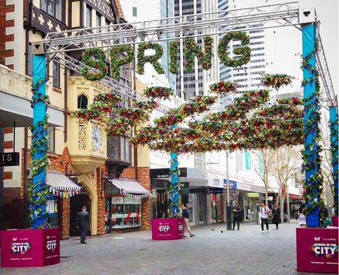 City of Perth Spring Festival 2017 - Hanging Floral Wreaths, Floral Letters, Garlands