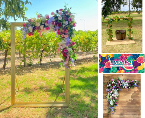 City of Swan - Harvest the Swan Valley 2023 - Flower Arrangement for Frame and Artificial Grapes & Vines | ARTISTIC GREENERY