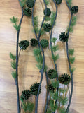 Green - DS0031 Twigs / Decorative Sticks with Pine Cones 150cm 3 Colours | ARTISTIC GREENERY