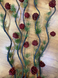 Red - DS0031 Twigs / Decorative Sticks with Pine Cones 150cm 3 Colours | ARTISTIC GREENERY