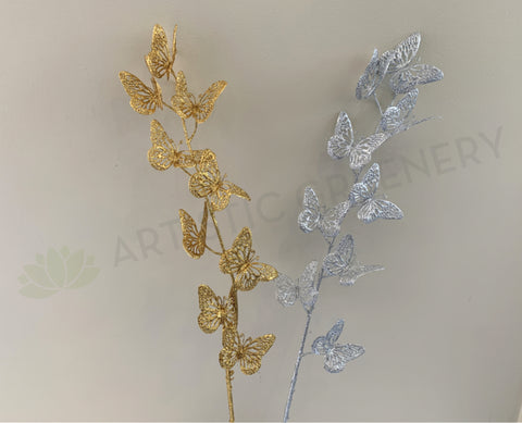 DS0046 Butterfly Glitter Stick 93cm Gold / Silver