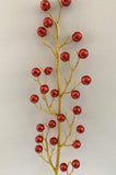 DS0048 Glitter Red Balls Twig 95cm | ARTISTIC GREENERY