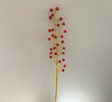 DS0048 Glitter Red Balls Twig 95cm | ARTISTIC GREENERY