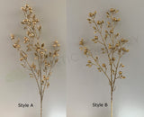 DS0049 Gold Glitter Berries with Leaves 100cm 2 Styles | ARTISTIC GREENERY