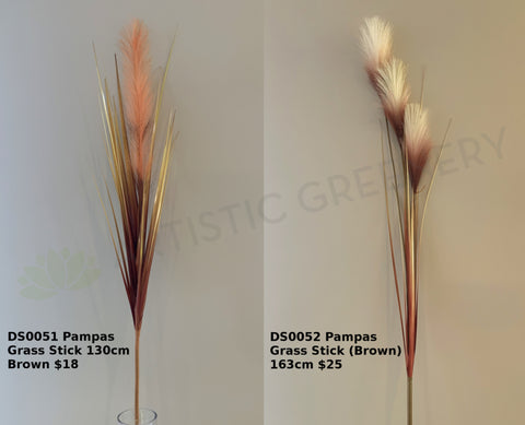 DS0051 & DS0052 Wild Grass Bunch 130-163cm 2 Styles Orange