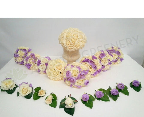 Round Bouquet - White & Lilac - Demi