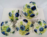 Round Bouquet - Bue Lime White - Emma