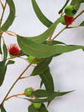 F-ASB-GB10GREEN Gum Blossom / Eucalyptus Branch Green 98cm with Nuts (Real Touch)