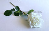 F-SP0107L Real Touch Quality Single White Rose Stem 44cm Large | ARTISTIC GREENERY 