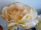 F0027 Rose with Gold GIitter 73cm Black / Pale Orange