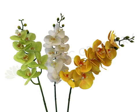 F0034N Latex Phalaenopsis Orchid Spray 91cm Light Green / White / Yellow | ARTISTIC GREENERY