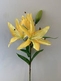 F0091 Silk Oriental Lily 65cm Yellow | ARTISTIC GREENERY