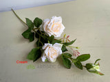 F0100 Silk Open Rose Spray 74cm Cream Purple White | ARTISTIC GREENERY