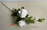 F0100 Silk Open Rose Spray 74cm Cream Purple White | ARTISTIC GREENERY