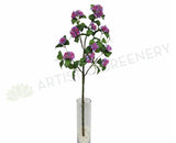 F0124 Hydrangea Branch with Leaves 144cm Purple