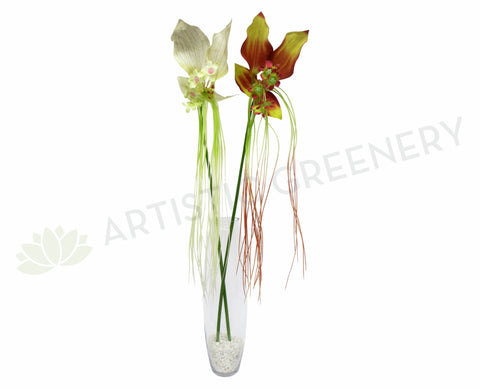 F0127 Lady Slipper Orchid Real Touch 80cm 2 Colours