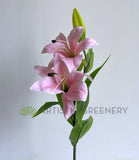 F0138L Faux Oriental Lily Spray (Real Touch) 74cm Light Pink | ARTISTIC GREENERY