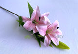F0138L Faux Oriental Lily Spray (Real Touch) 74cm Light Pink | ARTISTIC GREENERY