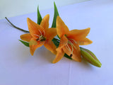 Orange - F0138L Latex Oriental Lily Spray 74cm Orange / Yellow | ARTISTIC GREENERY
