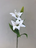 F0138L Faux Oriental Lily Spray White