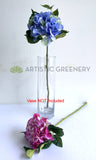 F0140 Silk Hydrangea Single Stem  (Quality Silk) 60cm Light Purple / Pink | ARTISTIC GREENERY Hampton Flowers