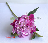 F0140 Silk Hydrangea Single Stem  (Quality Silk) 60cm Light Purple / Pink | ARTISTIC GREENERY Hampton Flowers