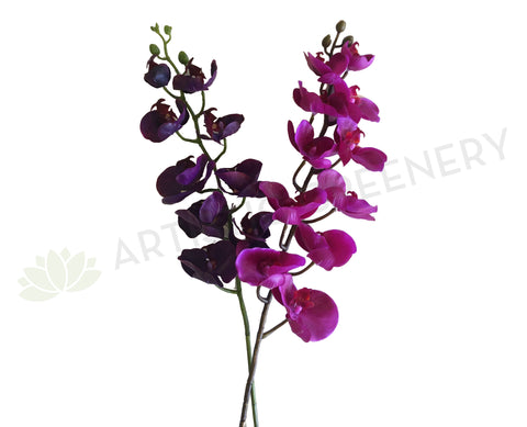 F0142 Phalaenopsis Orchid Spray Real Touch 100cm 2 Colours Pink / Purple