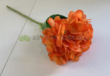 F0148 Hydrangea Single Stem 46cm Orange / Blue