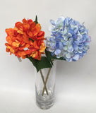 F0148 Hydrangea Single Stem 46cm Orange / Blue