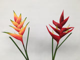 F0163 Heliconia Single Stem Real Touch 85cm Red / Orange (Tropical)