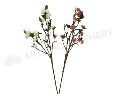 F0223 Small Chrysanthemum Spray 76cm Dusty Pink / White