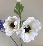 F0230N Anemone Spray 49cm Purple / White