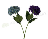 F0241 Hydrangea Single Stem 82cm Turquoise / Purple