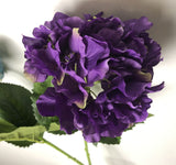 F0241 Hydrangea Single Stem 82cm Turquoise / Purple