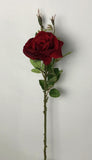 F0242 Single Velvet Rose Spray 69cm Red